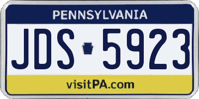 PA license plate JDS5923
