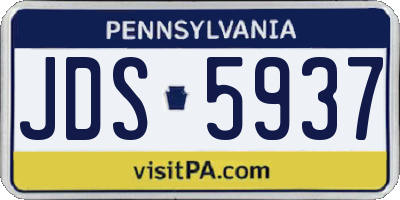 PA license plate JDS5937