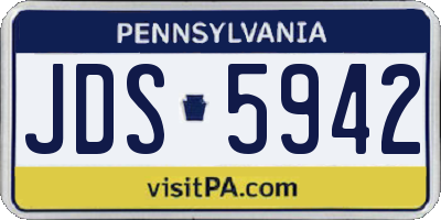PA license plate JDS5942