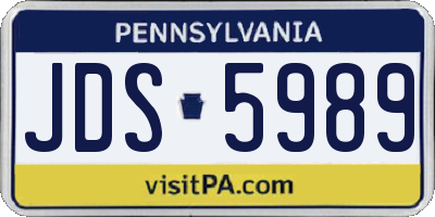 PA license plate JDS5989