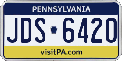 PA license plate JDS6420