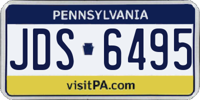 PA license plate JDS6495
