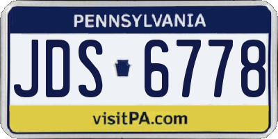 PA license plate JDS6778