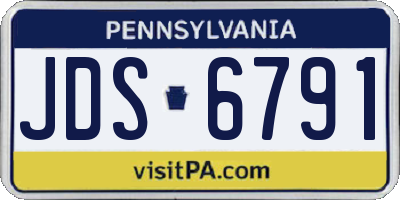 PA license plate JDS6791