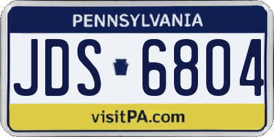 PA license plate JDS6804