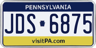 PA license plate JDS6875