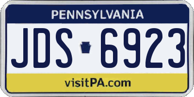 PA license plate JDS6923
