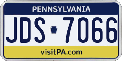 PA license plate JDS7066