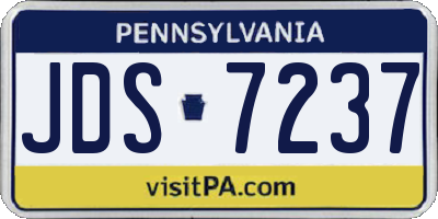 PA license plate JDS7237