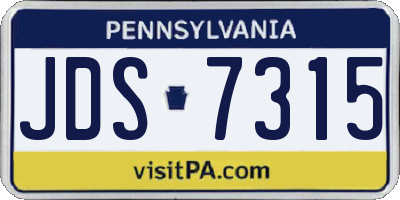 PA license plate JDS7315