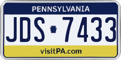PA license plate JDS7433