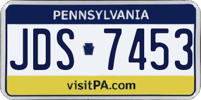 PA license plate JDS7453