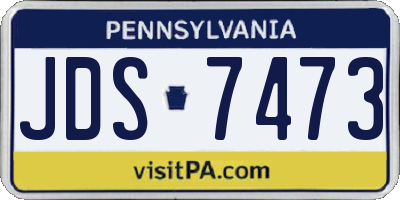 PA license plate JDS7473