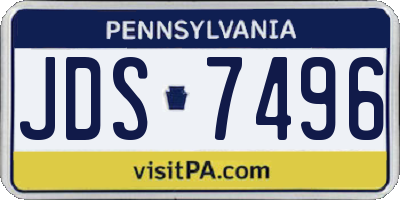 PA license plate JDS7496