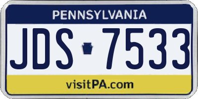 PA license plate JDS7533