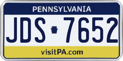 PA license plate JDS7652