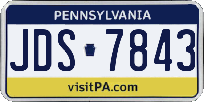 PA license plate JDS7843