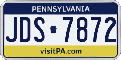PA license plate JDS7872