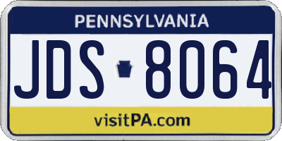 PA license plate JDS8064