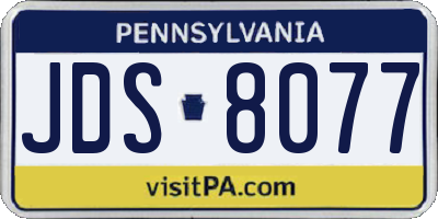 PA license plate JDS8077