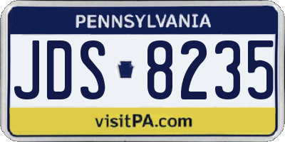 PA license plate JDS8235
