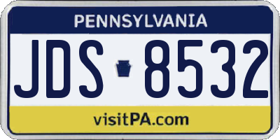 PA license plate JDS8532