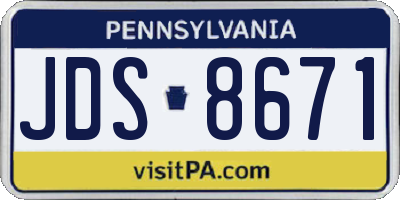 PA license plate JDS8671