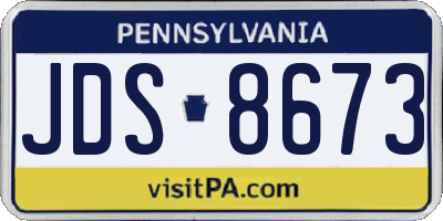PA license plate JDS8673