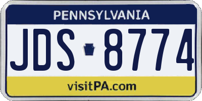 PA license plate JDS8774