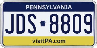 PA license plate JDS8809