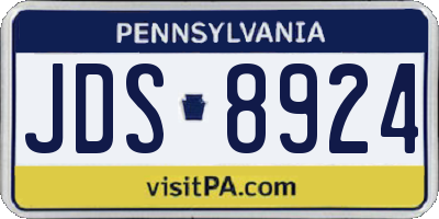 PA license plate JDS8924