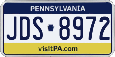PA license plate JDS8972