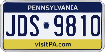 PA license plate JDS9810