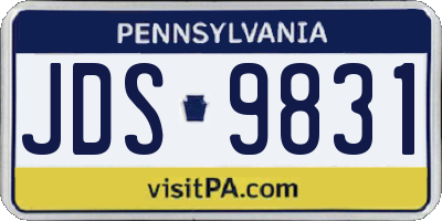 PA license plate JDS9831