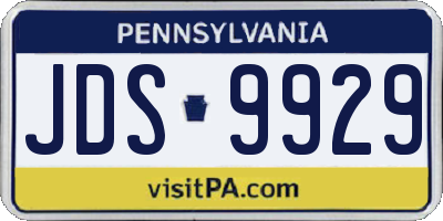 PA license plate JDS9929
