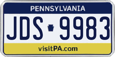 PA license plate JDS9983