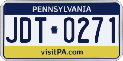 PA license plate JDT0271