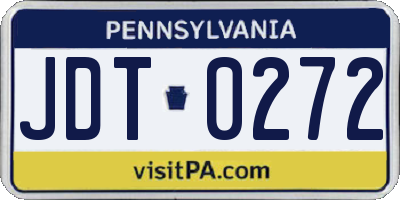 PA license plate JDT0272