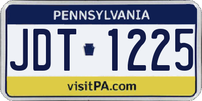 PA license plate JDT1225