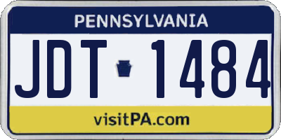 PA license plate JDT1484