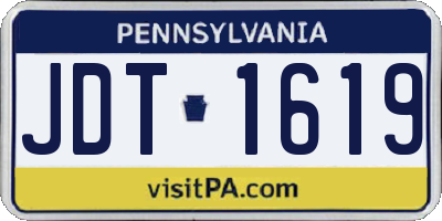 PA license plate JDT1619