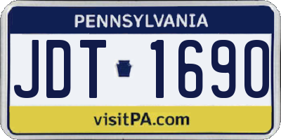 PA license plate JDT1690