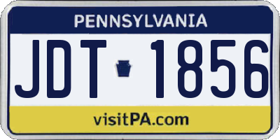 PA license plate JDT1856