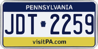 PA license plate JDT2259