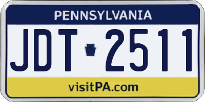 PA license plate JDT2511