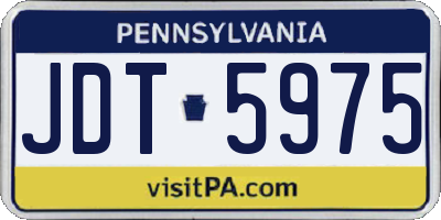 PA license plate JDT5975