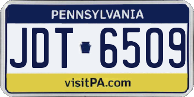PA license plate JDT6509