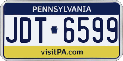 PA license plate JDT6599