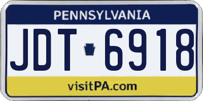 PA license plate JDT6918