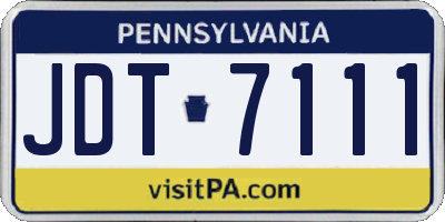 PA license plate JDT7111